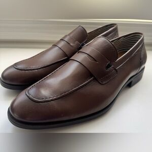 Supply Lab Men's Brown Dress Loafer Shoes‎ 10.5 M Slip On Penny Leather NEW